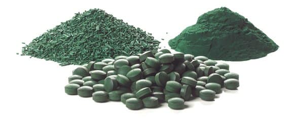 3 types of dried spirulina